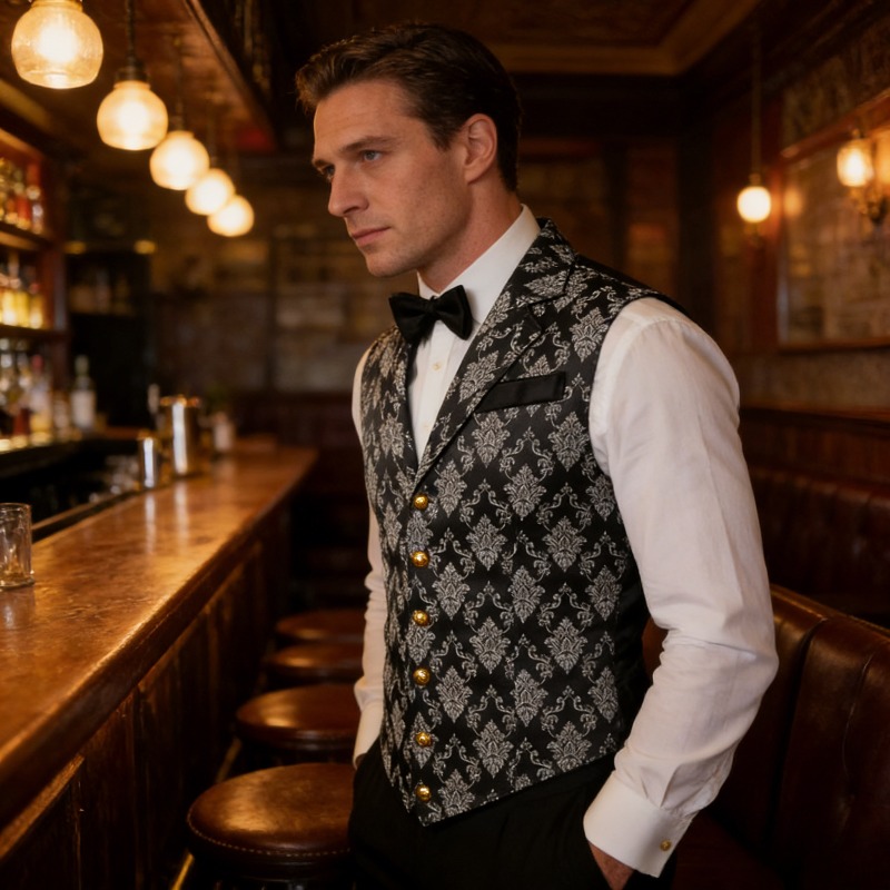 Slim Fit Vest British Retro St – Men'S Formal Wear Waistcoat recenzja i cena
