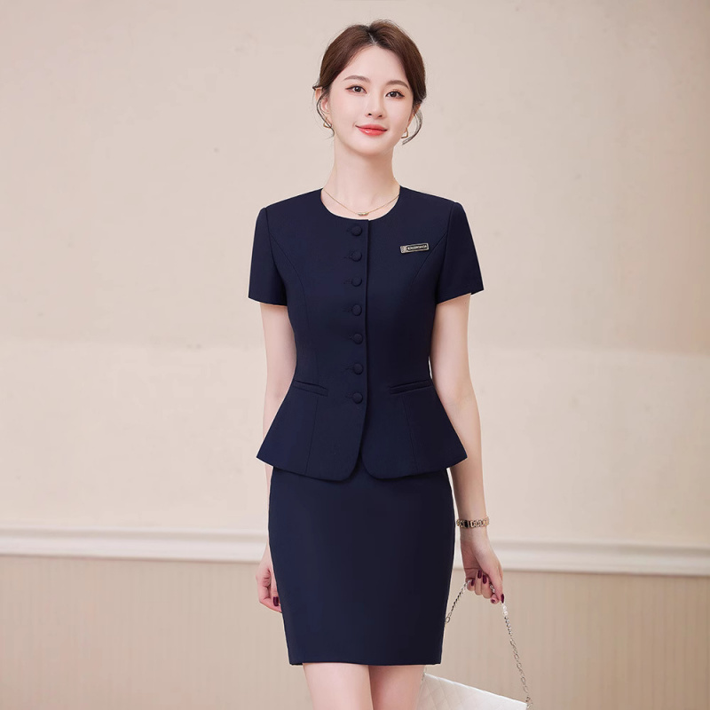 Gray short-sleeved suit dress, – Dress Pant Flat Front recenzja i cena