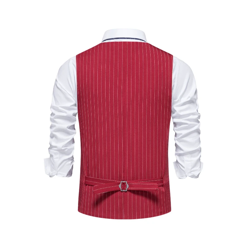 2026 New Red Striped Suit Vest – Men'S Formal Wear Waistcoat recenzja i cena
