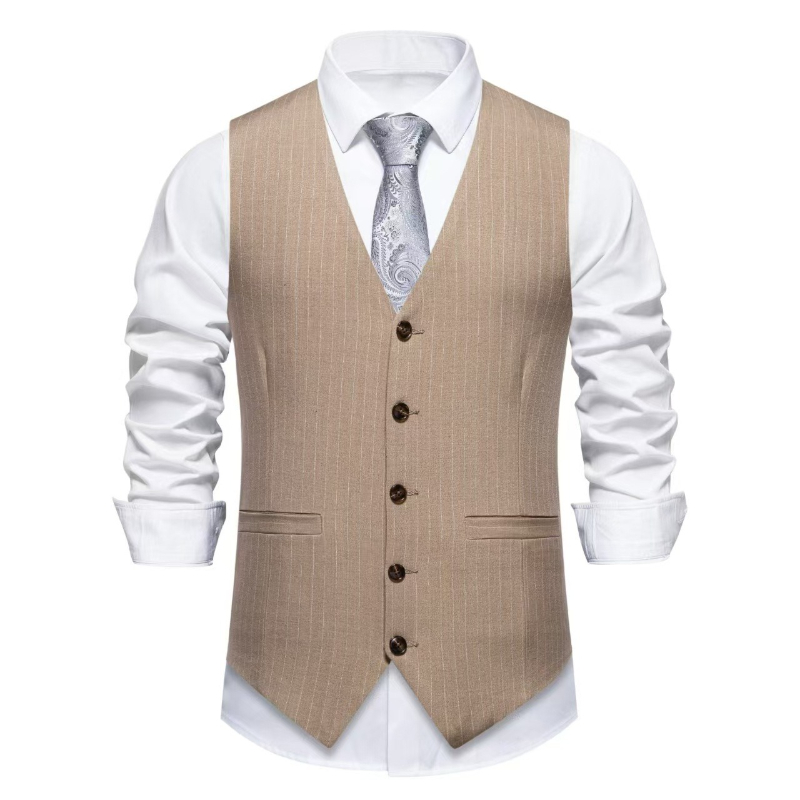 2026 New Red Striped Suit Vest – Men'S Formal Wear Waistcoat recenzja i cena