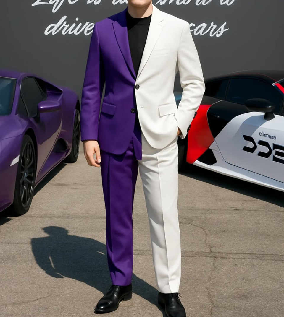 Formal Business Men Tuxedos 2  – Men Formal Wear Purple recenzja i cena