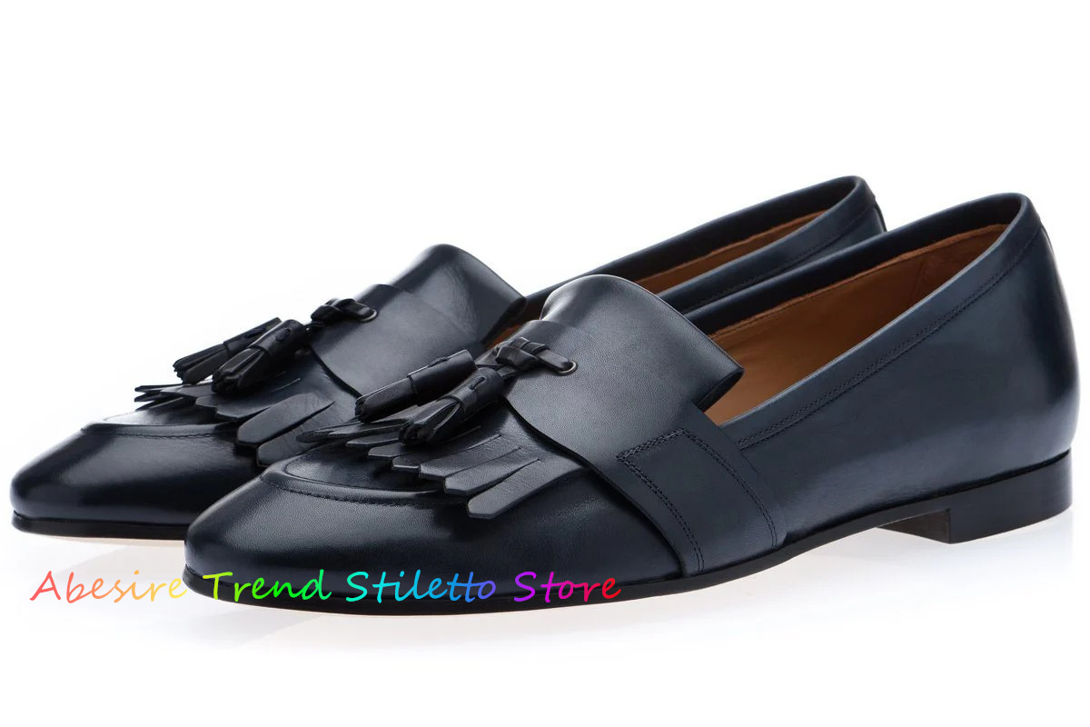 Leather Fringed Loafers Men Ta – Men Formal Wear Shoes recenzja i cena