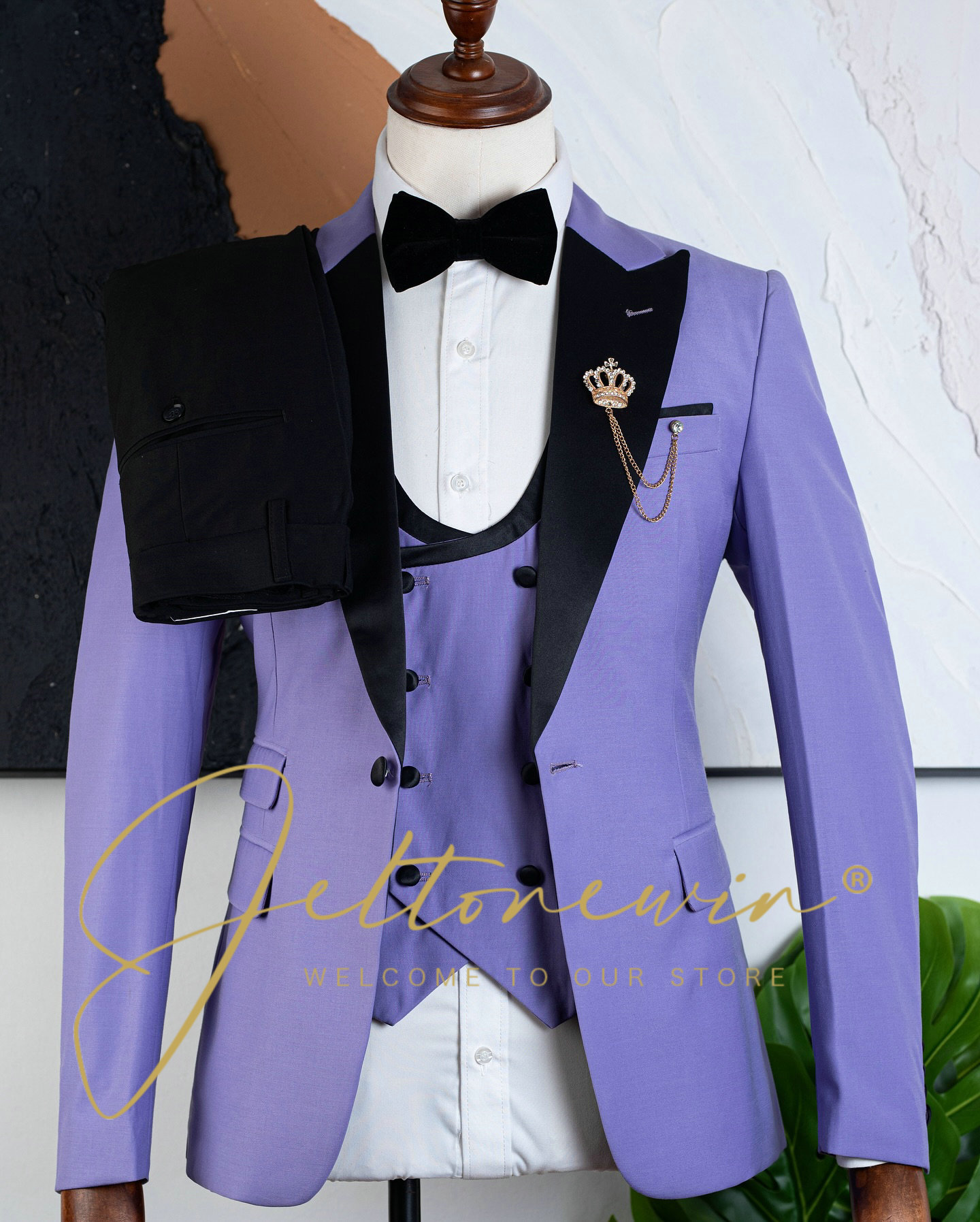 Men's Purple Three Piece Tuxed – Men Formal Wear Purple recenzja i cena