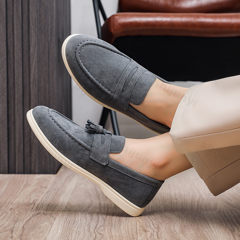 Men Flat Loafers Frosted Suede – Men Formal Wear Shoes recenzja i cena