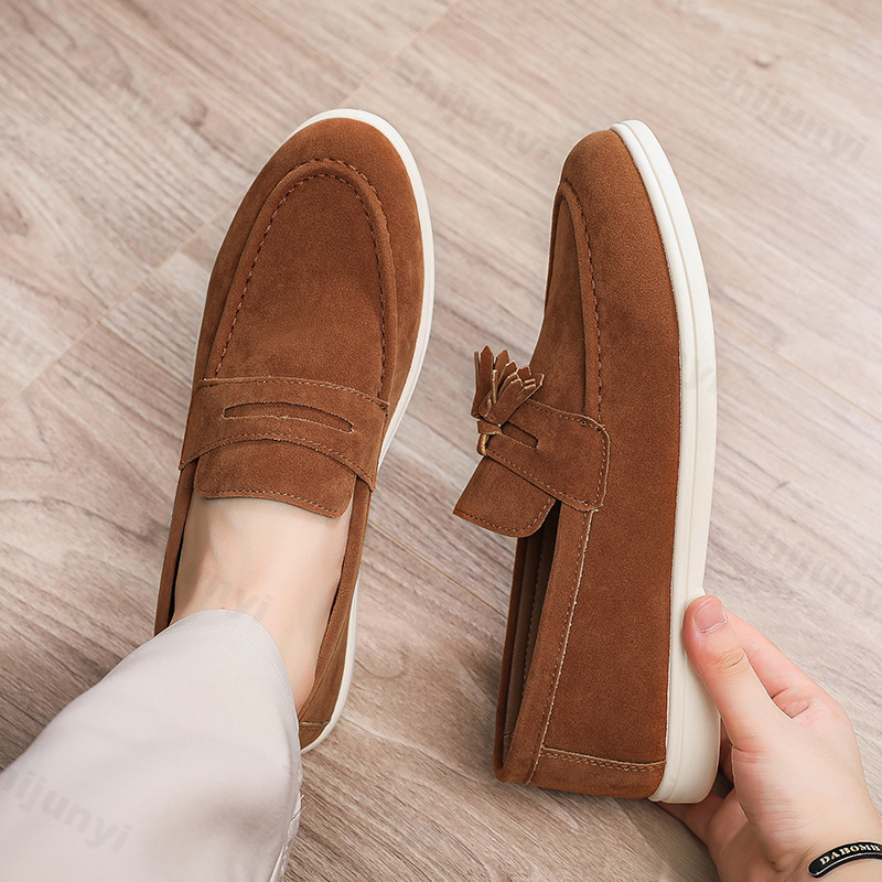 Men Flat Loafers Frosted Suede – Men Formal Wear Shoes recenzja i cena