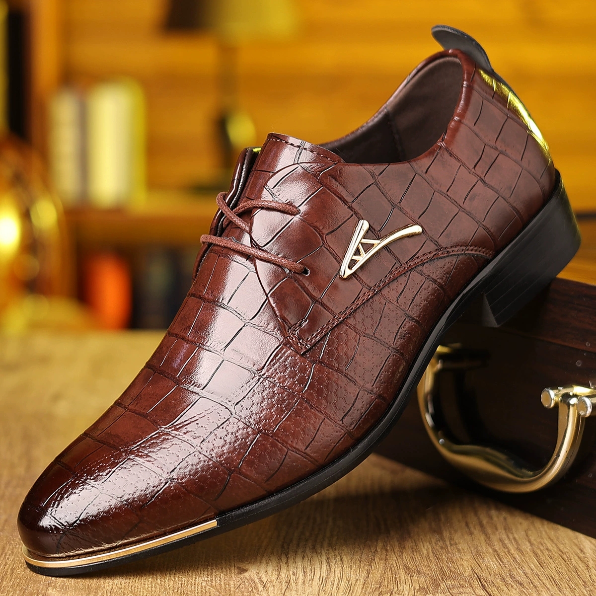 Fashion PU Leather Shoes Men B – Men'S Formal Wear Accessories recenzja i cena