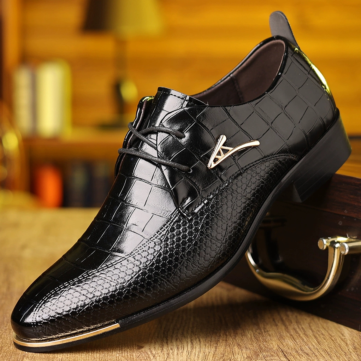 Fashion PU Leather Shoes Men B – Men'S Formal Wear Accessories recenzja i cena