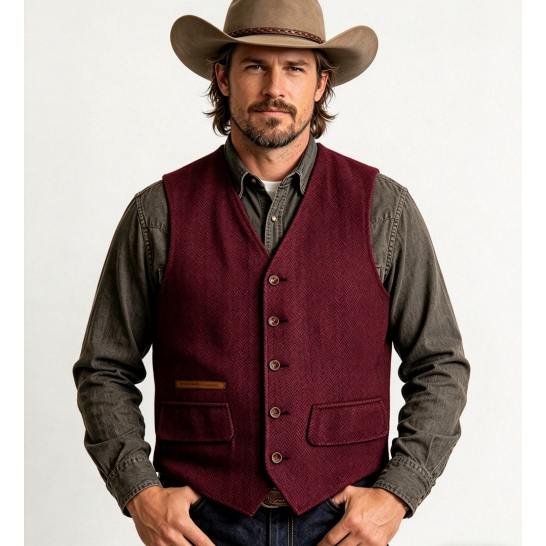 V-neck Men's Suit Vest Herring – Men'S Formal Wear Waistcoat recenzja i cena