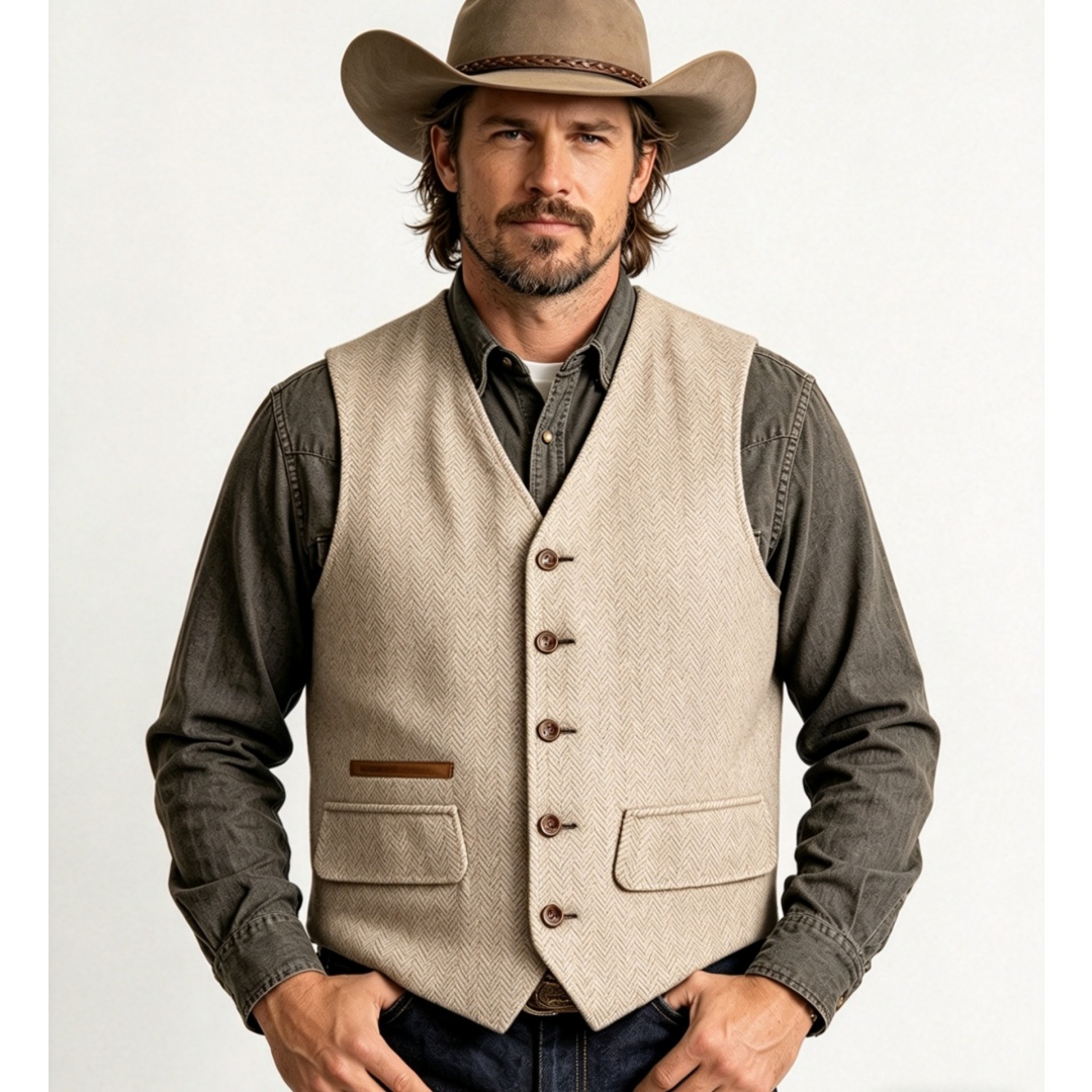 V-neck Men's Suit Vest Herring – Men'S Formal Wear Waistcoat recenzja i cena