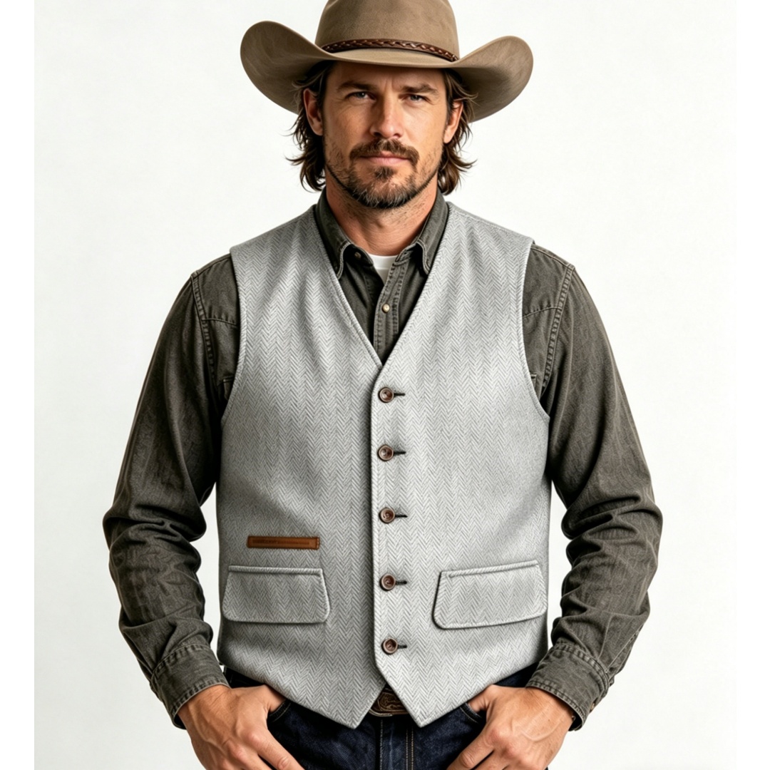 V-neck Men's Suit Vest Herring – Men'S Formal Wear Waistcoat recenzja i cena