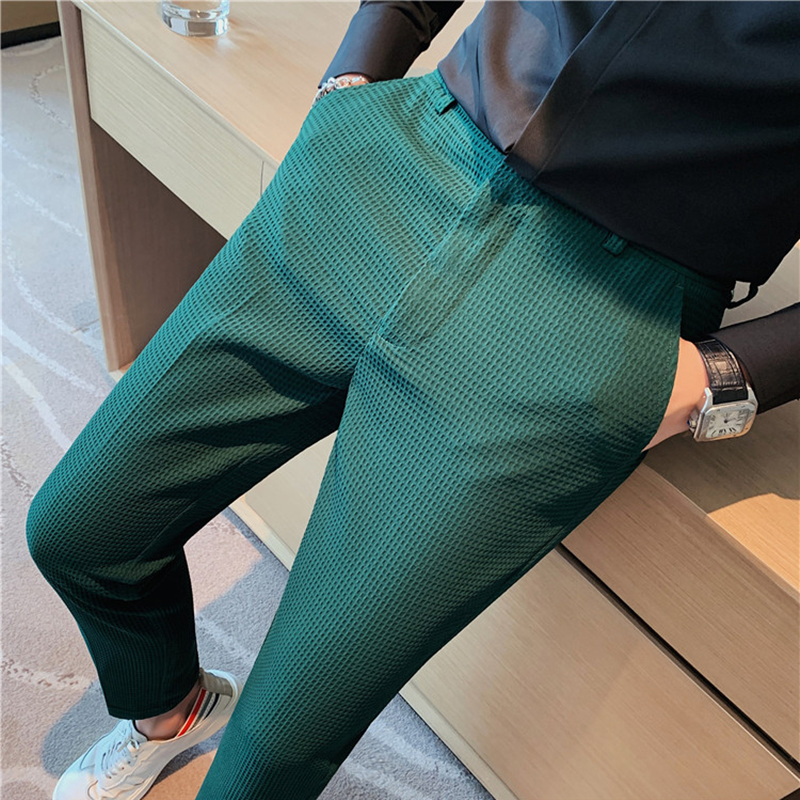 2024 Autumn New Waffle Stretch – Men Formal Wear Set recenzja i cena