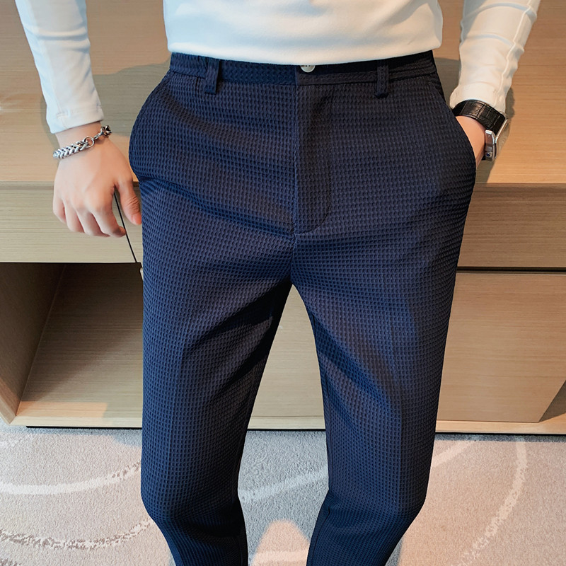 2024 Autumn New Waffle Stretch – Men Formal Wear Set recenzja i cena