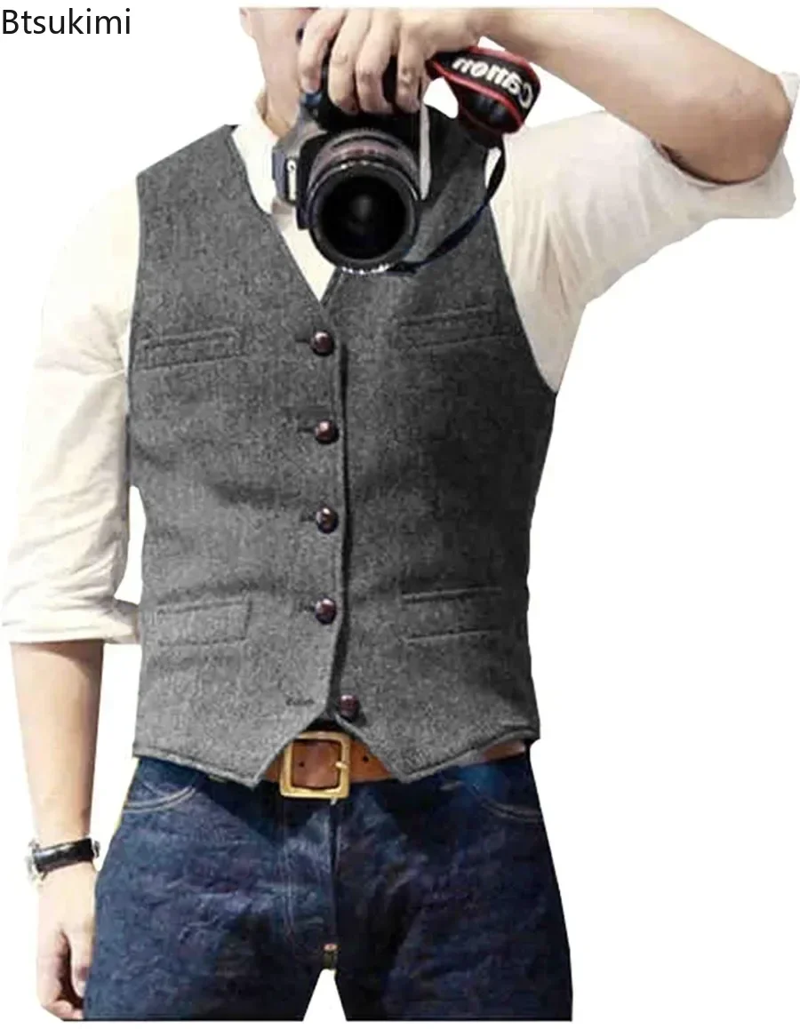 2026 Men's Vintage V Neck Suit – Men'S Formal Wear Waistcoat recenzja i cena