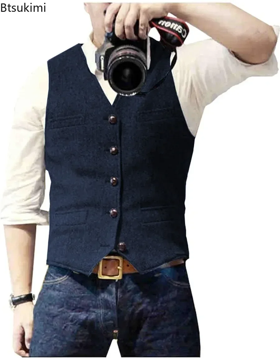 2026 Men's Vintage V Neck Suit – Men'S Formal Wear Waistcoat recenzja i cena