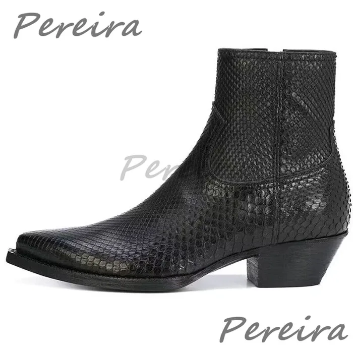Trendy Snake Patterned Chelsea – Men Formal Wear Shoes recenzja i cena