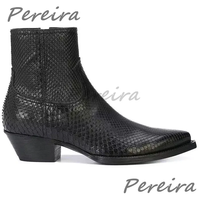 Trendy Snake Patterned Chelsea – Men Formal Wear Shoes recenzja i cena