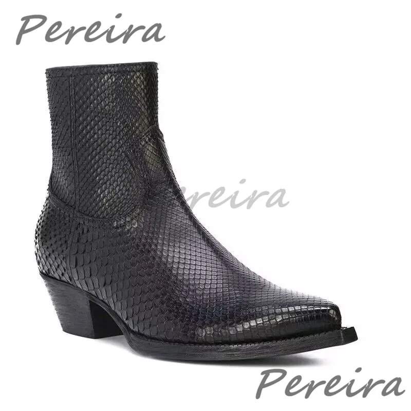 Trendy Snake Patterned Chelsea – Men Formal Wear Shoes recenzja i cena
