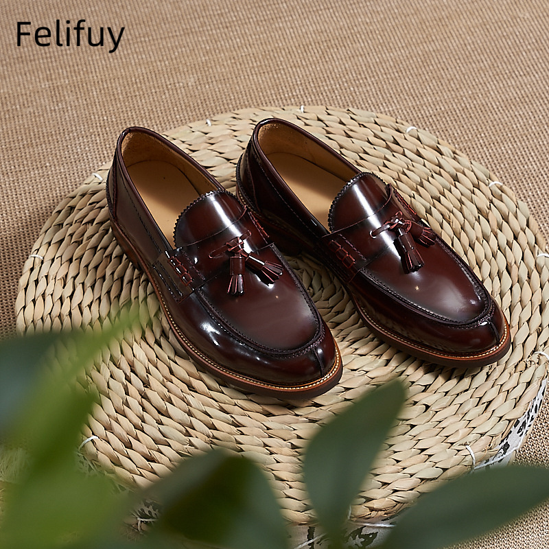 New Brown Men Flat Loafers Cow – Men Formal Wear Dress recenzja i cena
