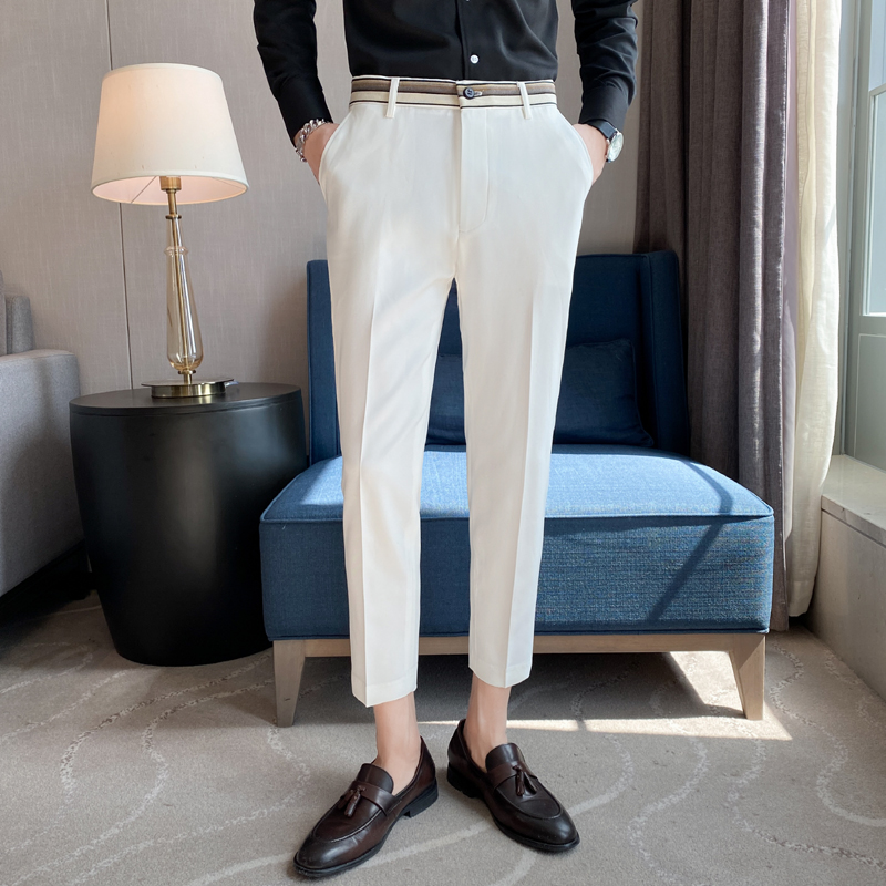 Fashion Waist Stripes Suit Pan – Men Formal Wear Set recenzja i cena