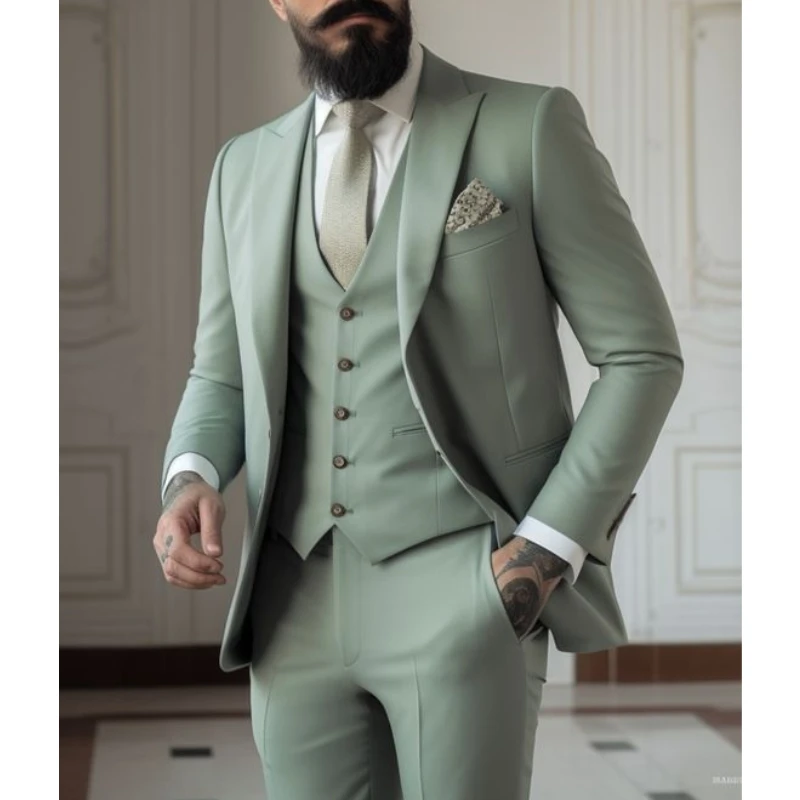 Light green Suits Men Suits 3  – Men Formal Wear Dress recenzja i cena