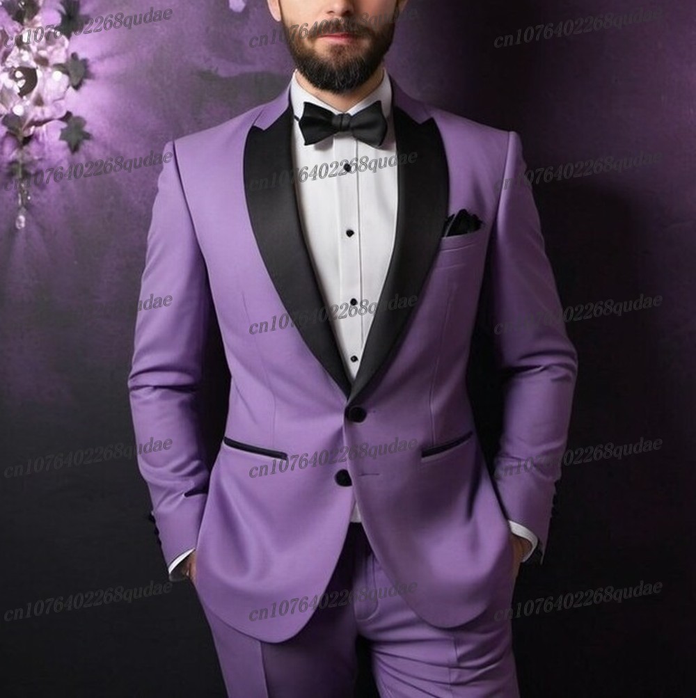 Black Collar Light Purple Form – Men Formal Wear Purple recenzja i cena