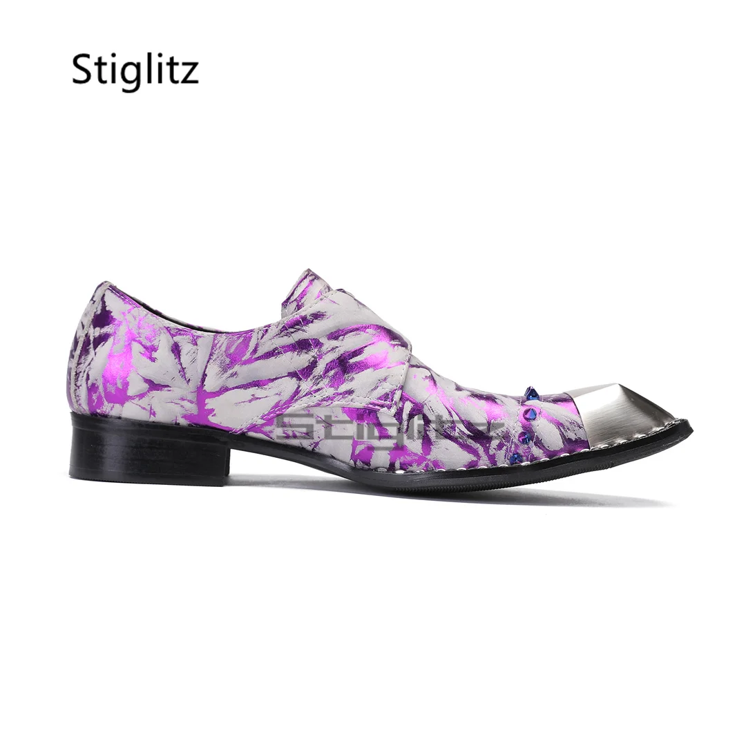 Purple Prints Genuine Leather  – Men Formal Wear Purple recenzja i cena