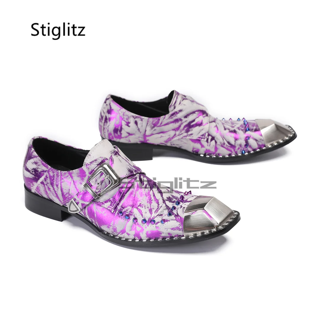 Purple Prints Genuine Leather  – Men Formal Wear Purple recenzja i cena