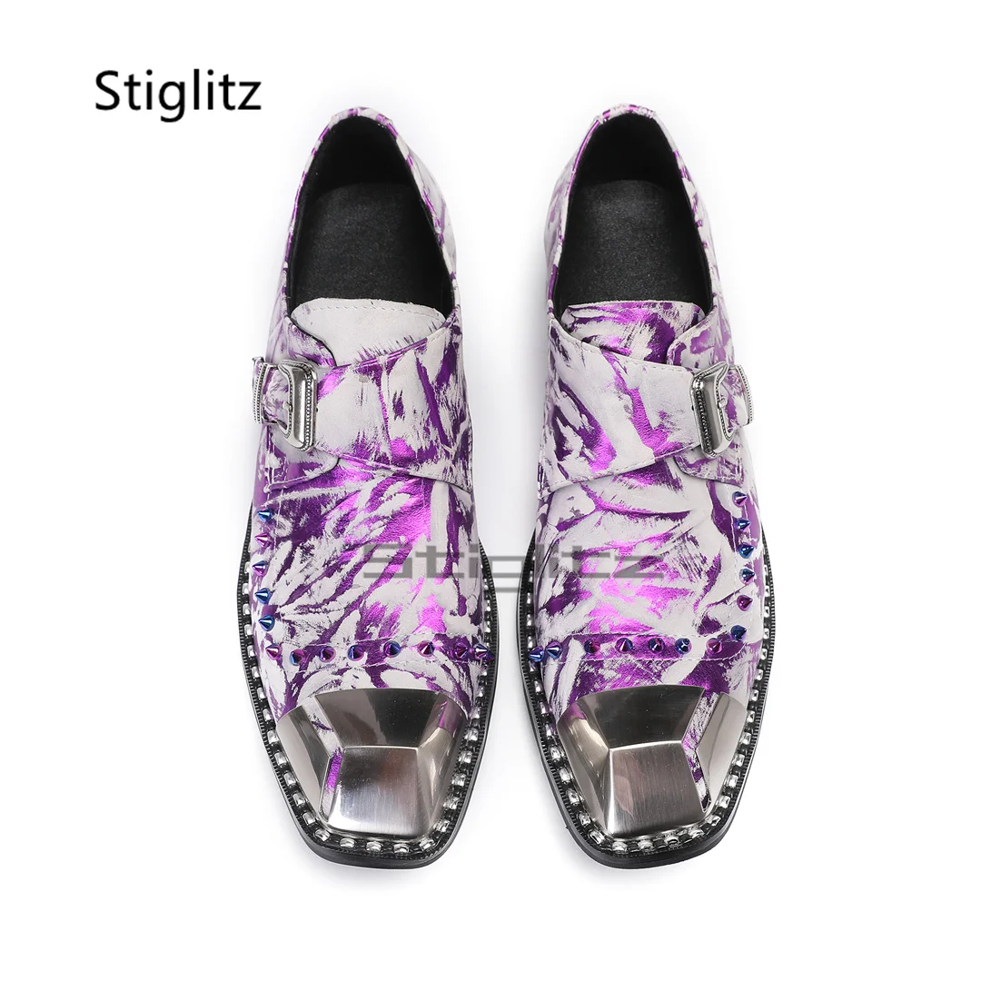 Purple Prints Genuine Leather  – Men Formal Wear Purple recenzja i cena