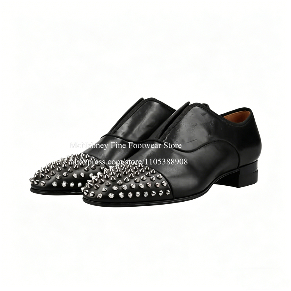 Spike Studs Leather Dress Shoe – Men Formal Wear Dress recenzja i cena