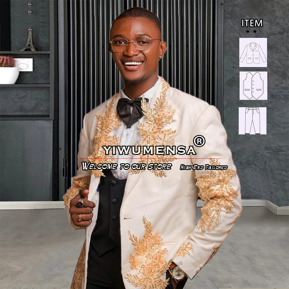 Customized 3 Pieces Suits Men  – Men Formal Wear Dress recenzja i cena