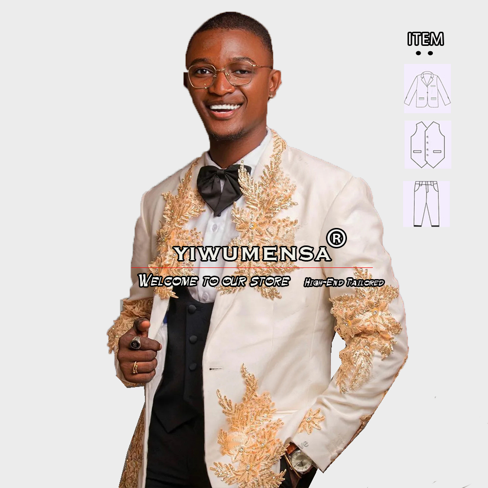 Customized 3 Pieces Suits Men  – Men Formal Wear Dress recenzja i cena