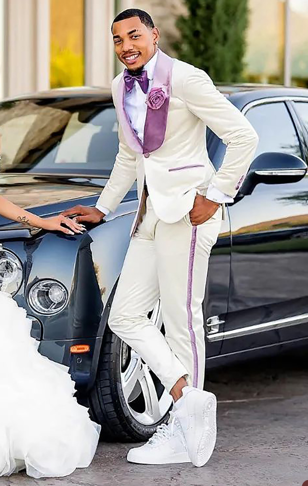 White Men Suit Set 2 Piece Bla – Men Formal Wear Purple recenzja i cena