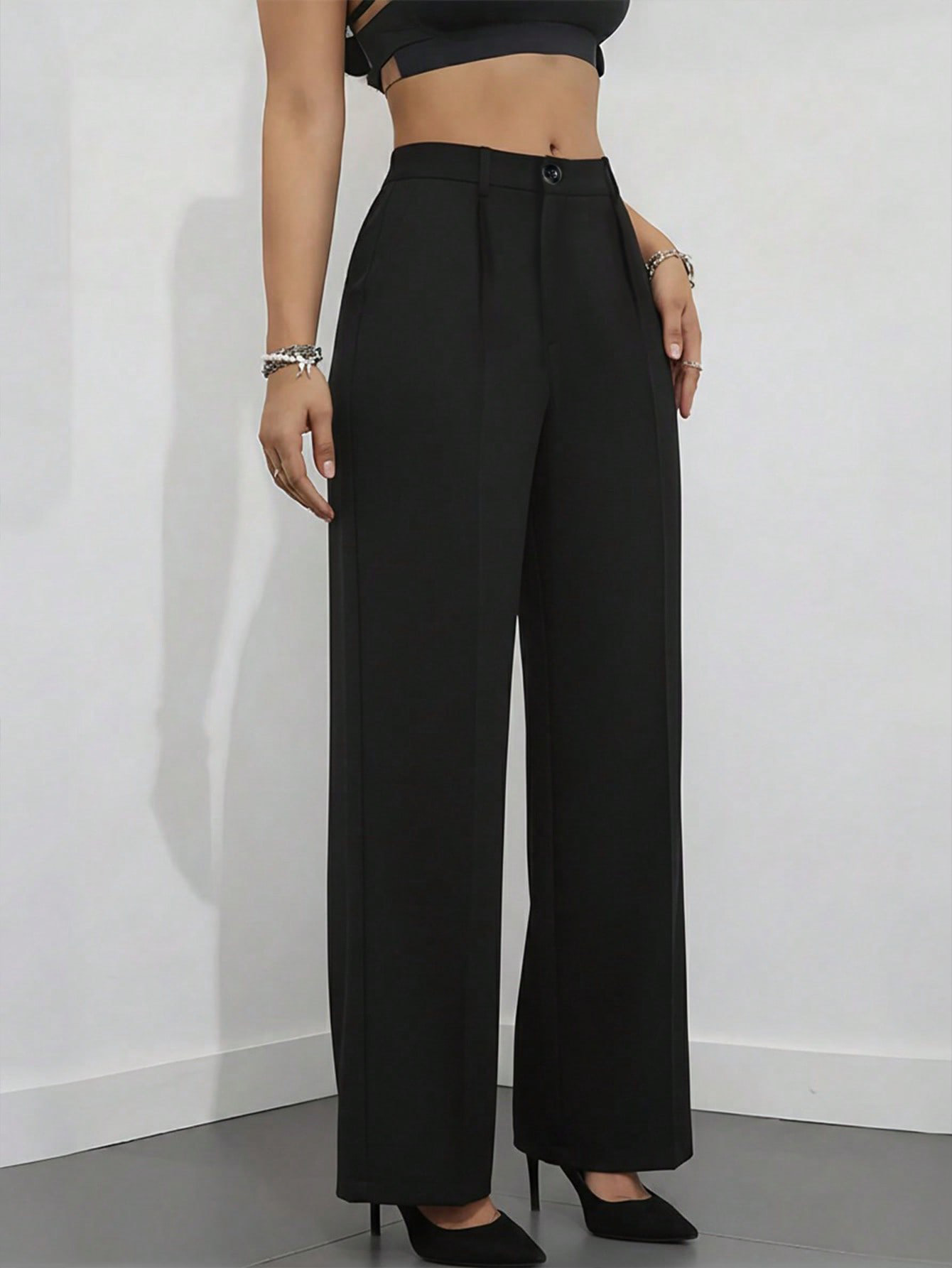 Women's High Waisted Wide Leg  – Dress Pant Flat Front recenzja i cena