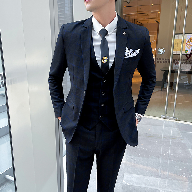 Men's 3-Piece Suit Set Stylish – Men'S Formal Wear Waistcoat recenzja i cena