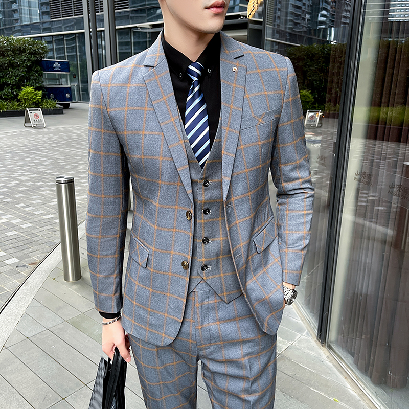 Men's 3-Piece Suit Set Stylish – Men'S Formal Wear Waistcoat recenzja i cena
