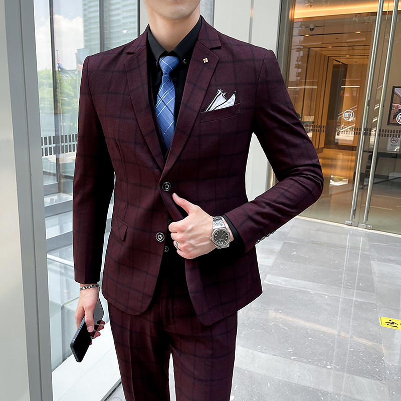Men's 3-Piece Suit Set Stylish – Men'S Formal Wear Waistcoat recenzja i cena